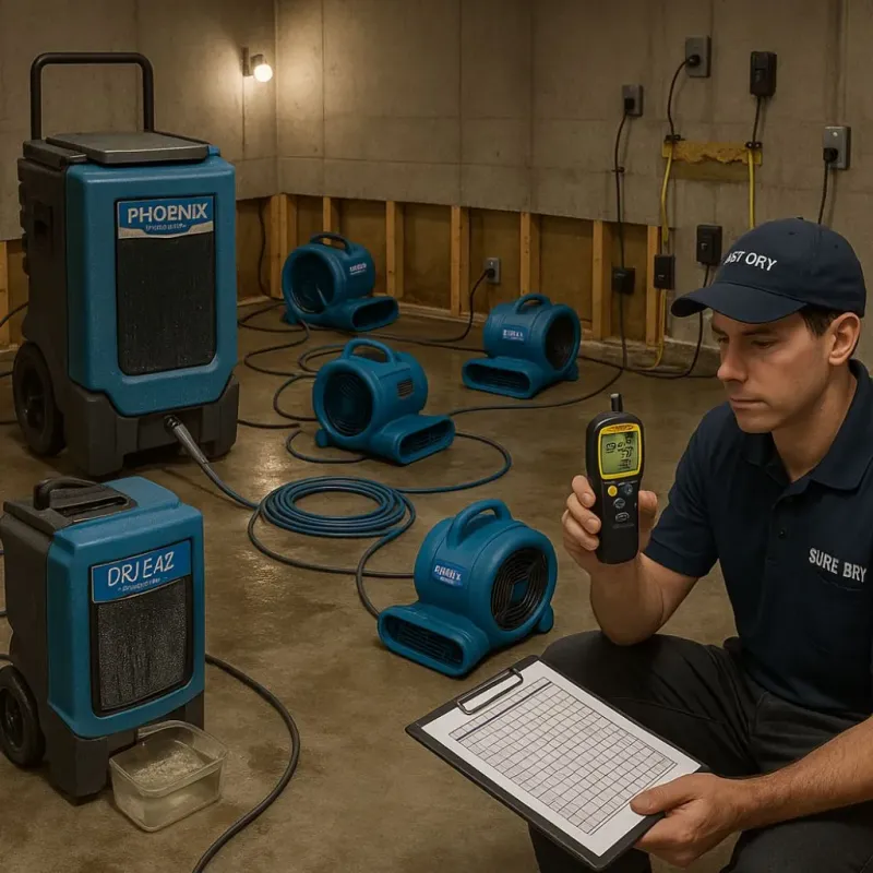 Structural Drying and Dehumidification process in Mattapoisett, MA
